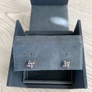 David Yurman Midnight Melange Quatrefoil Stud Earrings With Diamonds